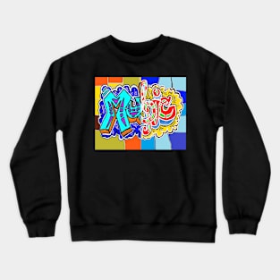 Music Art Cool Retro Graffiti Sticker Crewneck Sweatshirt